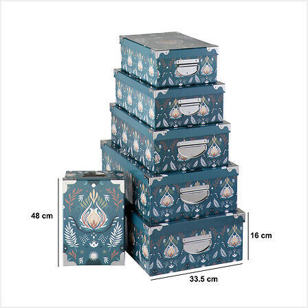 5Five Papier Aufbewahrungsbox mit Deckel 48x33.5x16cm 6Stück