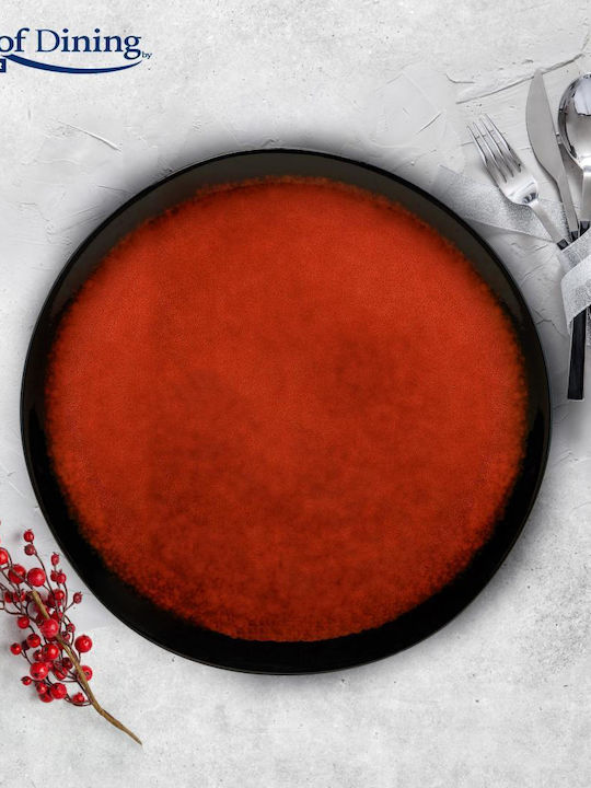 Heinner Vulcano Plate Shallow Ceramic Red with Diameter 28cm 4pcs