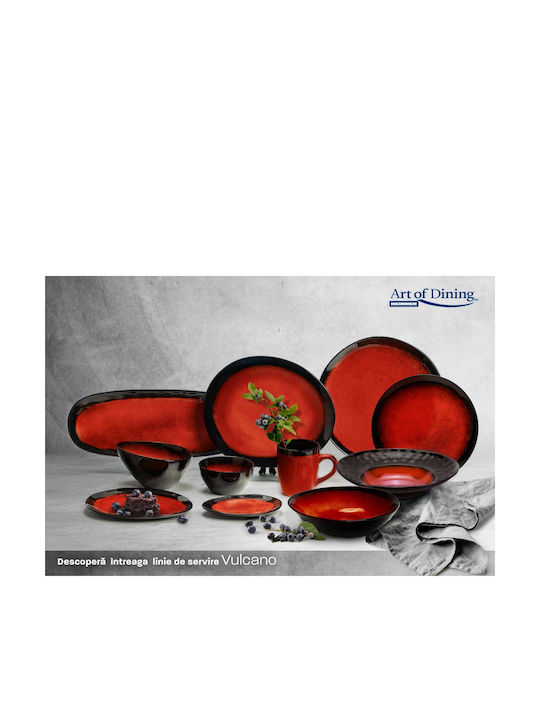 Heinner Vulcano Plate Shallow Ceramic Red 28cm 4pcs