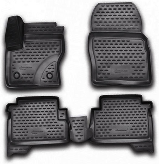 Novline Set of Front and Rear Mats 4pcs Tray Type for Ford Kuga 2016 Gray