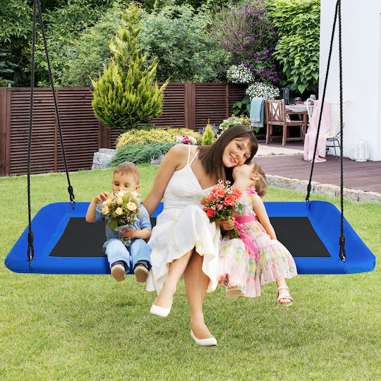Costway Metal Hanging Swing Nest 100x100x100cm Blue