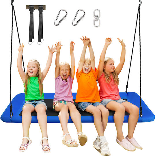 Costway Metal Hanging Swing Nest 100x100x100cm Blue