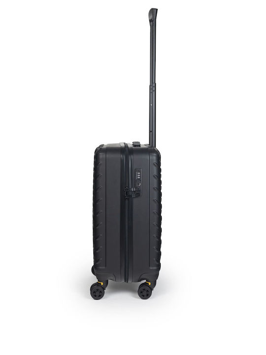 CAT Industrial Plate Cabin Hard Black Suitcase with 4 Wheels Height 50cm