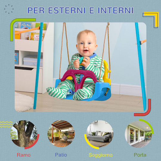 Outsunny Outsunny Plastic Kids Swing with Seat Belt 180x180x180cm for 9+ Years Blue