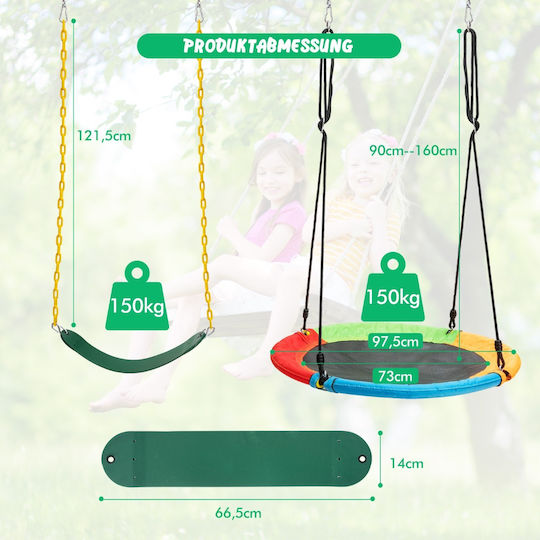 Costway Metal Hanging Swing Nest 160x160x160cm