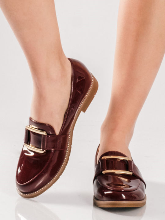 Λουστρίνι Γυναικεία Loafers σε Μπορντό Χρώμα