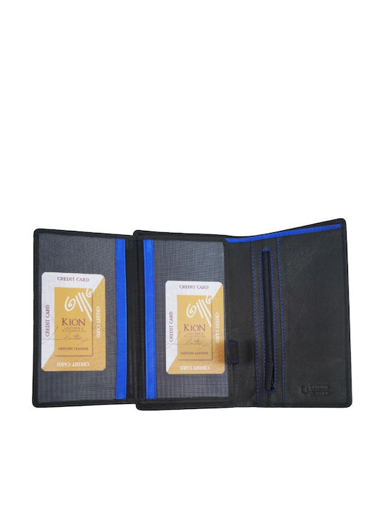 Leather Men's Wallet Classic Black / Blue