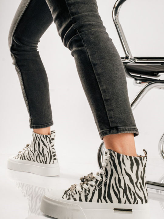 Adidași Flatforms Tip Botine Pentru Femei Zebra