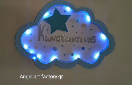 Children's Wooden Wall Light Cloud Name Children's Wooden Wall Light Cloud Name
