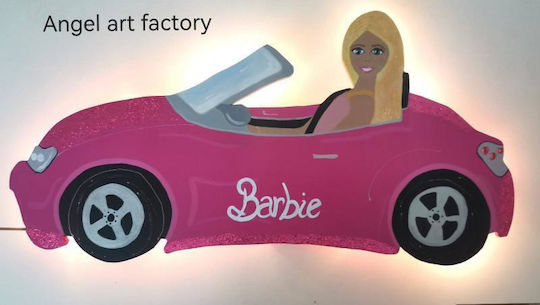 Aplica de perete din lemn pentru copii Barbie