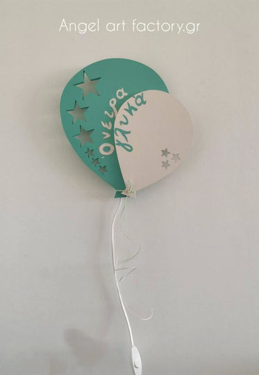 Kinder-Wandlampe aus Holz "Ballon Sterne" Elektrisch