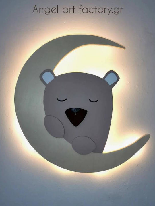 Kinder-Wandlampe aus Holz in Bärenform