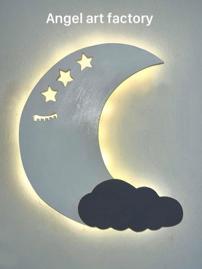 Children's Wooden Wall Light "Moon Cloud" Children's Wooden Wall Light "Moon Cloud"