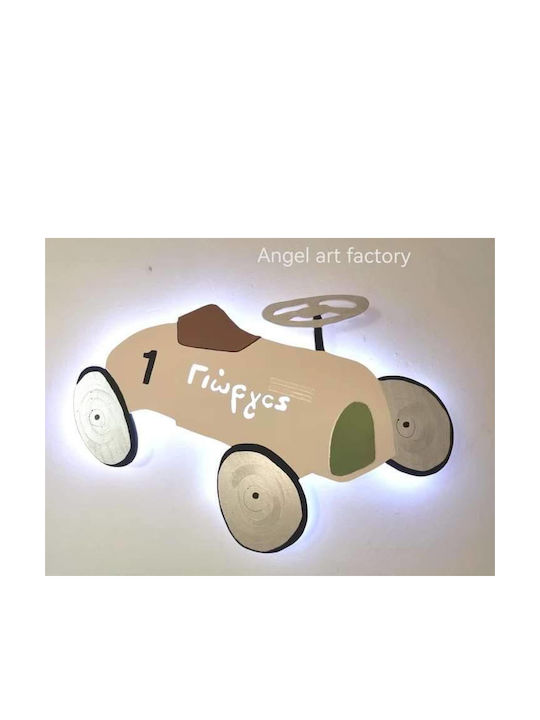 Children's Wooden Wall Light Car Name