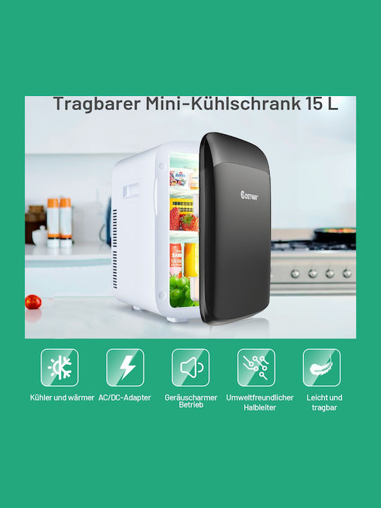 Costway Kosmetik-Kühlschrank 15lt Mit Regal Weiß