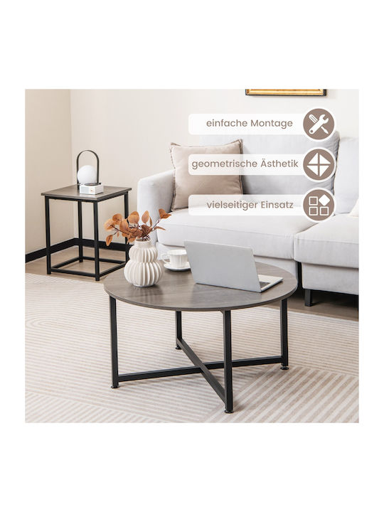 Round Side Table Metal Pink 3pcs W42xL42cm.