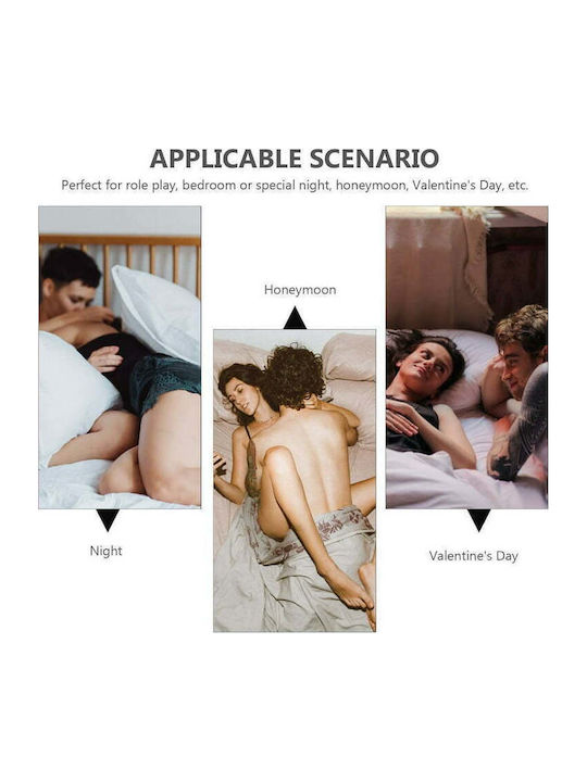 Body Sexy din Dantelă Lenjerie Intimă Erotică Decupaje cu Spate Deschis și Curele X în Zona Bustului