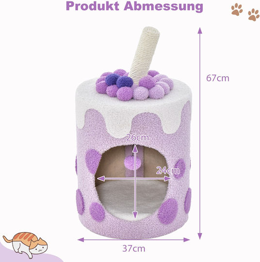 Costway Decorate Your Home Please Your Cats Cat Tree Milk Tea Style Pv10127pu