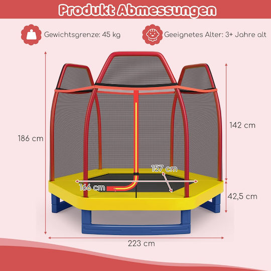 Costway Trampolină pentru copii Diametru 223cm cu Net