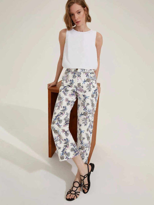 Damen Stoff Hose Cream