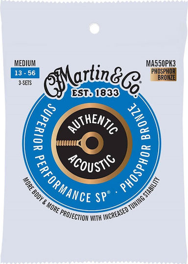 Martin Σετ Χορδών Phosphor Bronze Ακουστικής Κιθάρας 13 - 56"