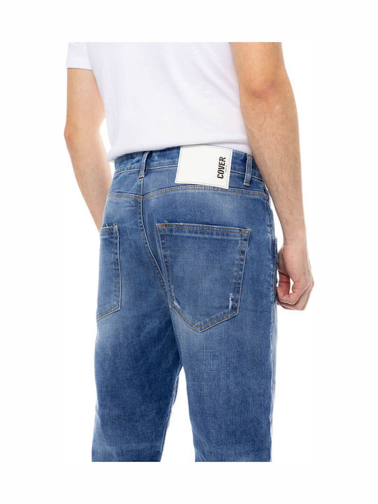 Monaco Cover Herren Jeanshose Elastisches mit Lose Baggy Anwendung Dunkelblau