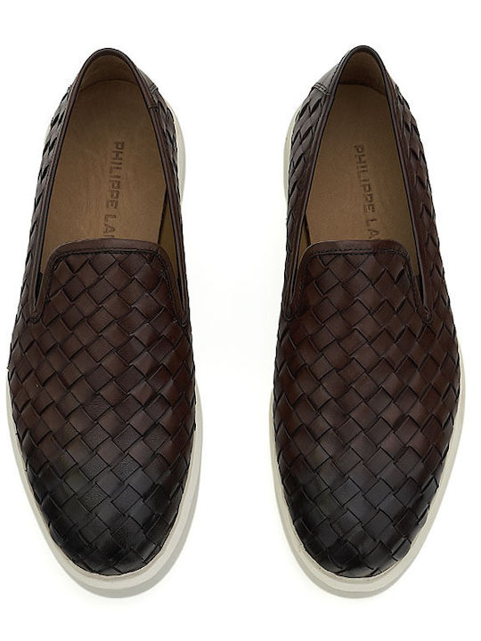 Δερμάτινα Ανδρικά Loafers σε Καφέ Χρώμα