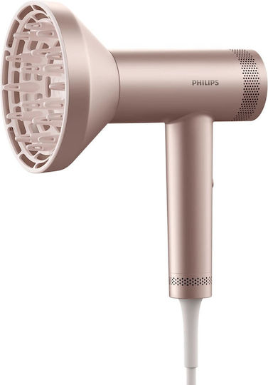 Philips Series 8000 Ionic Πιστολάκι Μαλλιών Turbo με Φυσούνα 1400W Ροζ
