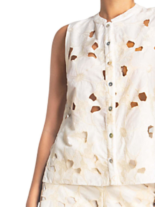 Women's Sleeveless Shirt Ecru