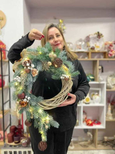 Weihnachtsdekoration Kranz Beleuchtet mit Durchmesser 60cm.