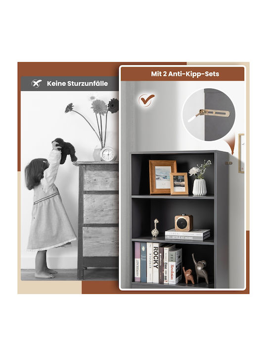Classic Bookcase 60x38x120cm JV10665 Grey