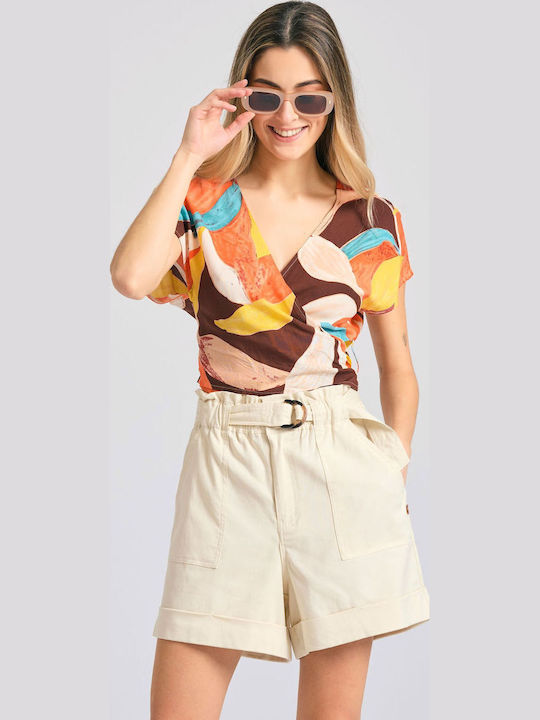 Women's High-waisted Shorts Ivory