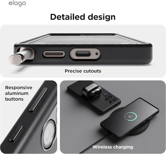 Elago Back Cover Δερμάτινο / Πλαστικό 1.9mm Αδιάβροχο Μαύρο (Galaxy S25 Ultra)
