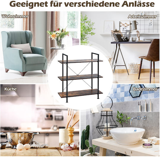 Wall Shelf 90x36x99cm Brown