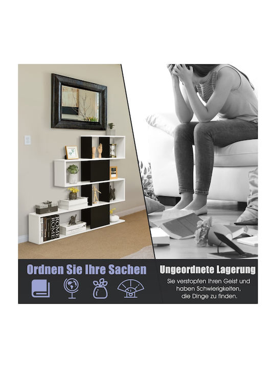 Black & White Bookcase 120x19.5x109cm