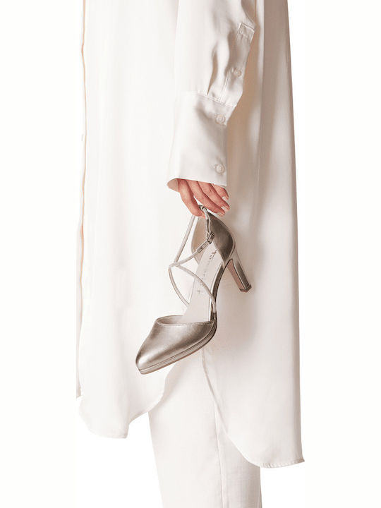 Pumps mit Riemchen Light Gold