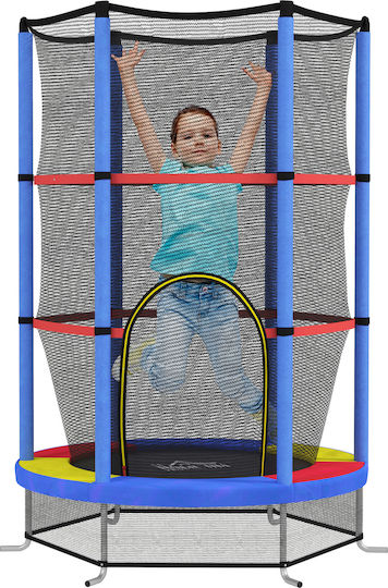 HomCom Trampolin Kinder Durchmesser 140cm mit Netz Bunt