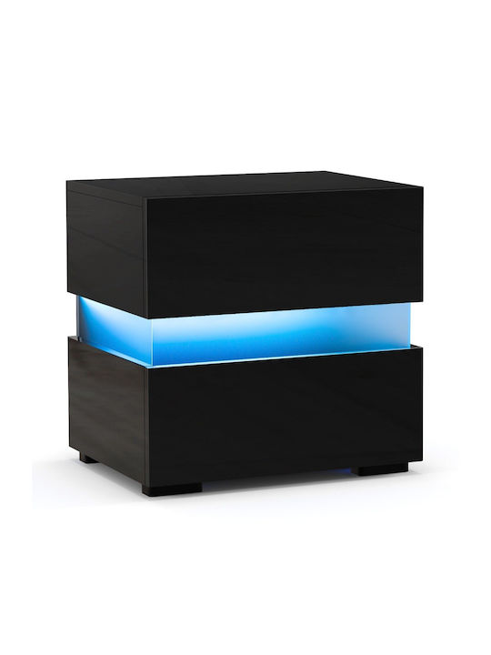 Metal Bedside Table with Glass Surface Multicolour 45x35x45cm