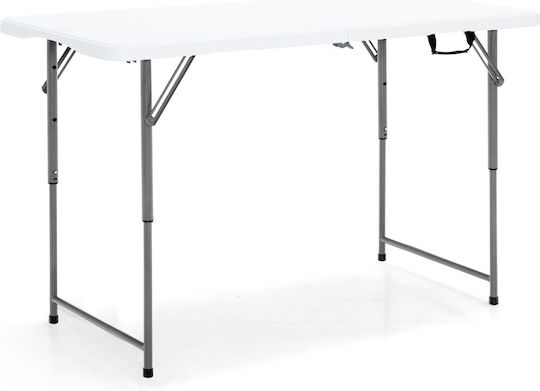 Costway Τραπέζι για Camping Πτυσσόμενο σε Βαλιτσάκι 120x60x48.5cm Λευκό
