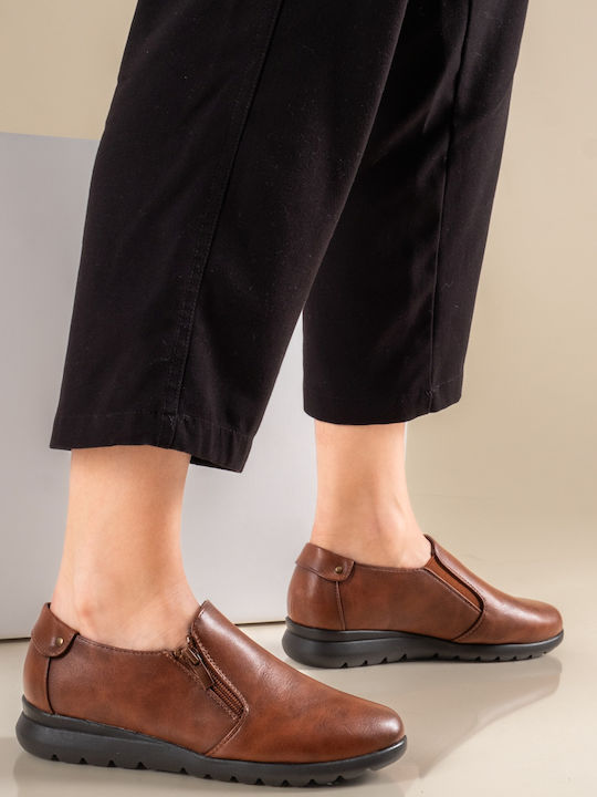 Women's Moccasins in Tabac Brown Color