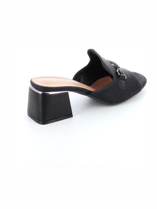 Mules mit Niedrig Absatz in Schwarz Farbe