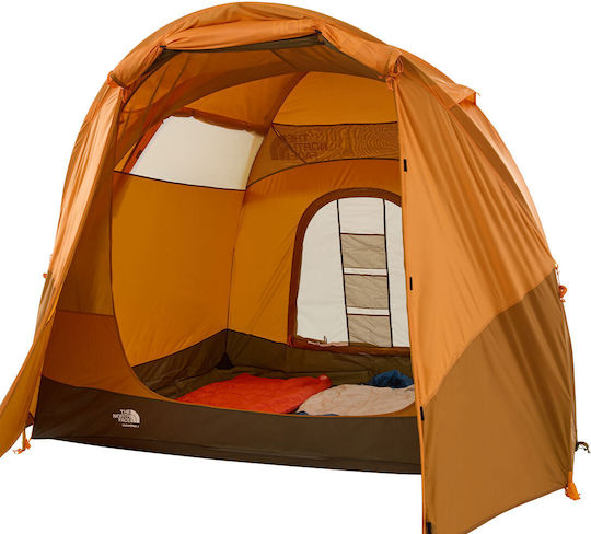 The North Face Summer Camping Tent Orange with Double Cloth for 4 People 191x107x107cm
