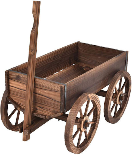 Costway Διακοσμητικό Καρότσι Κήπου Ξύλινο 120x43x53.5εκ. OP3045