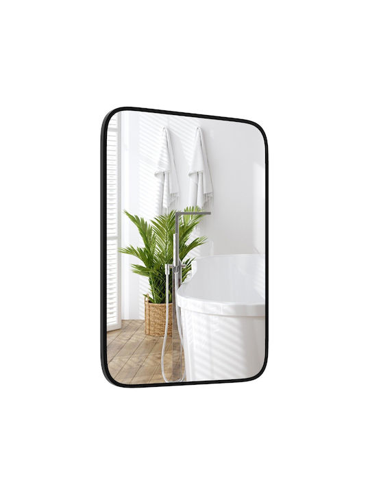 Costway Rectangular Bathroom Mirror made of Metal Black