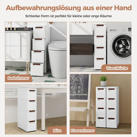 Costway Boden Badezimmerregal Weiß