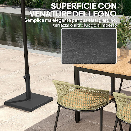 Outsunny Umbrella Stand Concrete Black 44x44x30cm