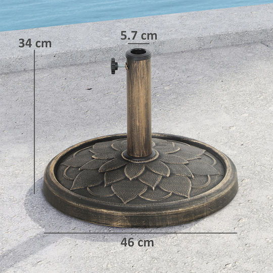 Outsunny Umbrella Stand Metallic Bronze 46x46x34cm