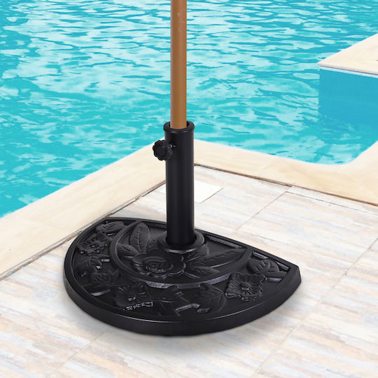 Outsunny Umbrella Stand made of Plastic Black Velvet-Black Metal 50x31x32cm