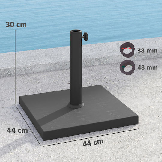 Outsunny Umbrella Stand Concrete Black 44x44x30cm