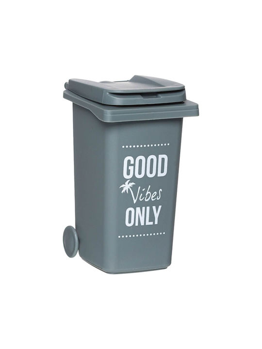 Plastic Trash Bin Good Vibes Capacity 0.48l Gray